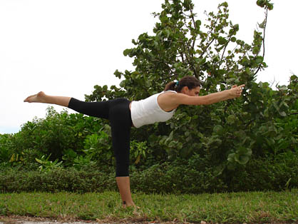 Bikram Balancing Stick Pose